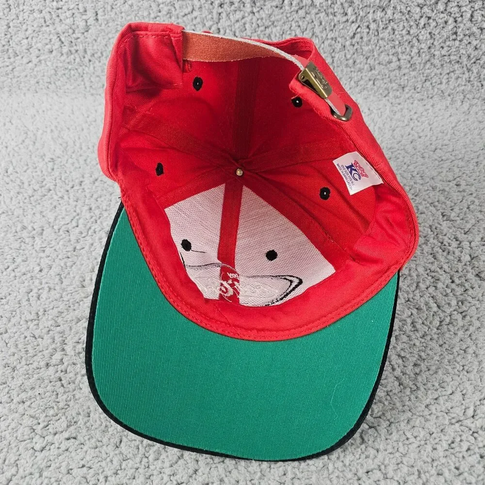 Vintage Coca Cola Hat Red Black Snapback Suede Bill Y2K 90s Embroidered Logo